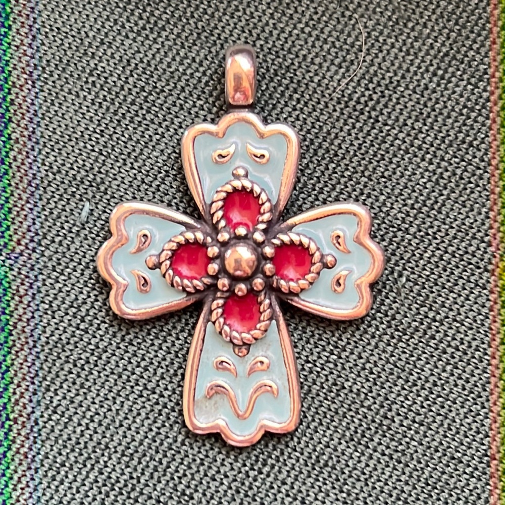 James Avery La Rosa Enamel Cross